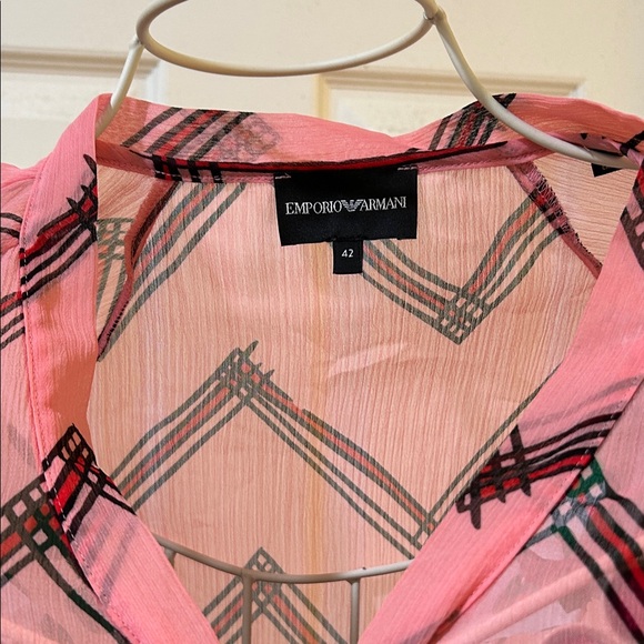 Emporio Armani Pink Patterned sheer top - Picture 5 of 11